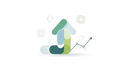 A stylized graphic representation of growth and progress Page Speed, arrow, and statistics in a modern, minimalist illustration style