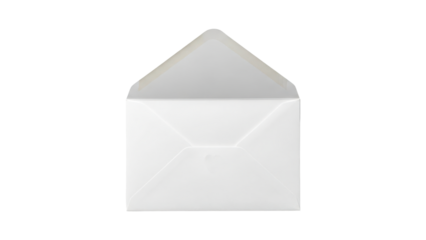 White envelope with pointed top isolated on transparent background