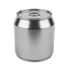 Sealed metal can with smooth surface isolated on transparent background