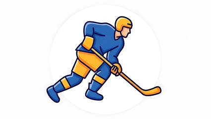 Obraz premium Professional ice hockey player in action with stick