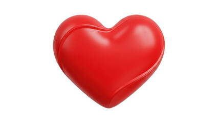 Red heart shape isolated on transparent background