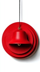 Red alarm bell silhouette attached to circular background with a clean, white backdrop