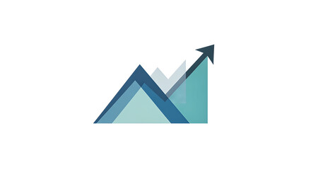 Graphical representation of growth trend with rising arrow