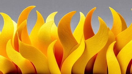 Vibrant yellow flame shapes creating an energetic and dynamic atmosphere in a gradient background