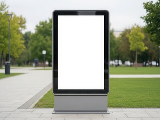 blank digital billboard on the street 