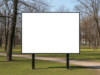 Blank billboard in park