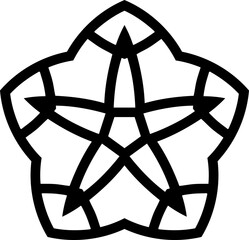 Intertwined Geometric Pentagram Symbol Design