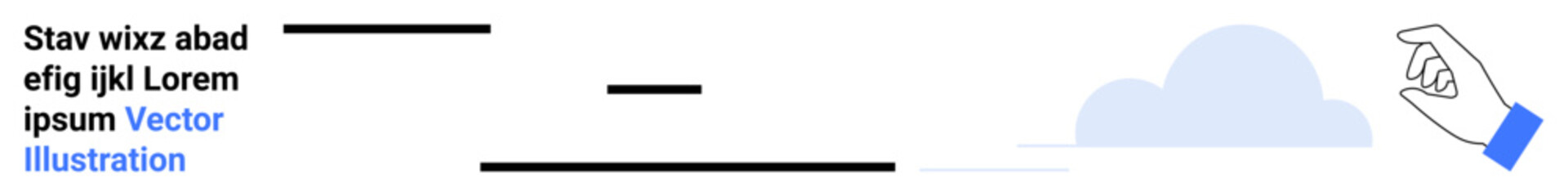 Technology services, data storage, creative design, cloud computing, communication, graphic layouts. A minimalist hand reaching towards a cloud element with text accents. Cloud computing and design