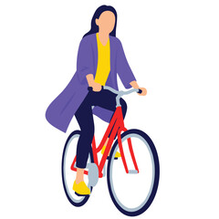 Woman Riding a Bicycle in a Stylish Outfit.