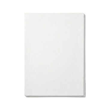 Stack of blank white paper sheets on transparent background