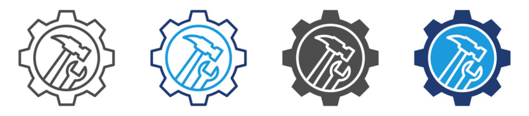 tools icon set multi style