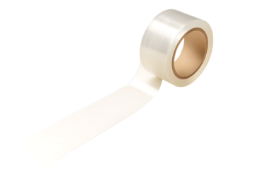 Roll of clear adhesive sticky tape for office and packaging isolated on transparent background