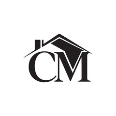 C M Letter or Home Logo Design