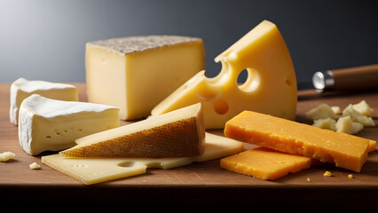Cheese food concept showcasing rich texture and appetizing appearance for culinary and dairy themes