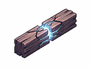 ひび割れた木材 発光 損傷 破壊 孤立背景