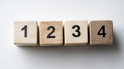 Sequential Numbered Wooden Cubes Illustrating Business Task Prioritization And Efficient Work Planning