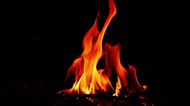 black background fire video 4k