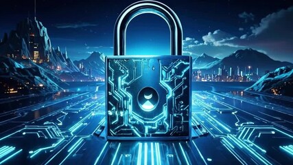 Cybersecurity digital lock protecting data in the digital world. - Powered by Adobe