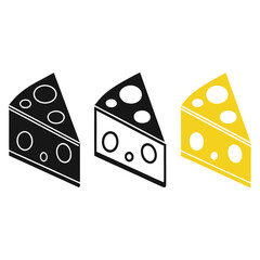 Cheese Slice Vector Illustration Set