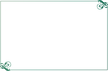 Gradient Green Ornate Swirl Corner Set for Decorative Frame Border. 1582