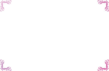 Gradient Purple Sky Ornate Swirl Corner Set for Decorative Frame Border. 1589