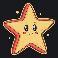 Cute Star Cartoon Vector Illustration