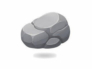 灰色岩のイラスト,白い背景に単独で存在