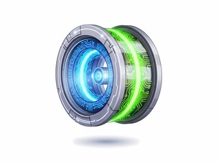 未来的なヨーヨー 白背景に分離 3Dレンダリング