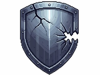 ひび割れた盾, 戦いの傷跡, イラスト素材