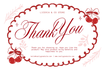 Thank you card design isolated on transparent background