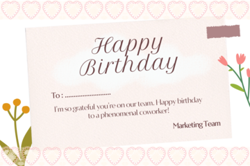 Happy birthday card isolated on transparent background