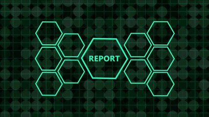 business report and data analysis digital icon concept,animated icons for corporate report and financial strategy,futuristic report interface with glowing business icons - Powered by Adobe