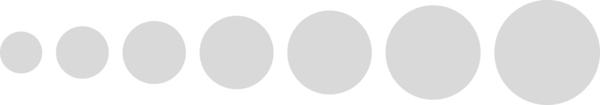 Abstract Progress Concept with Circles Increasing in Size from Small to Large