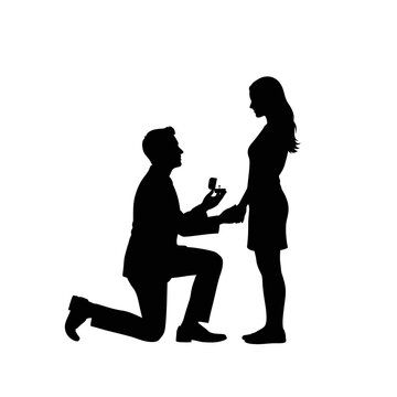 Man proposing to woman with ring