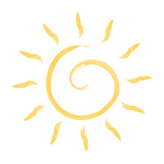 Fototapeta premium Doodle Kids Drawing Neon Sun