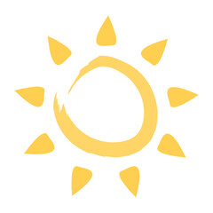 Doodle Kids Drawing Neon Sun