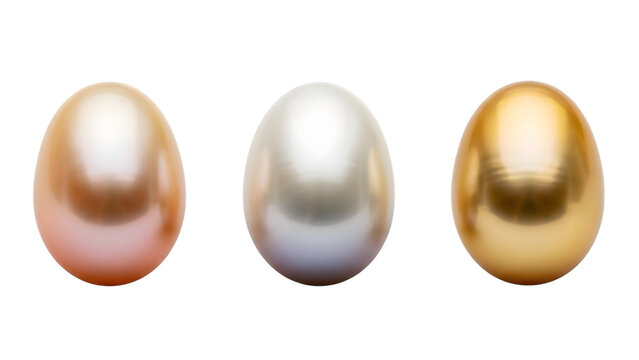 Three pearls isolated on transparent background