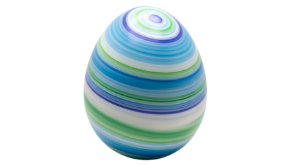 A colorful glass egg isolated on transparent background