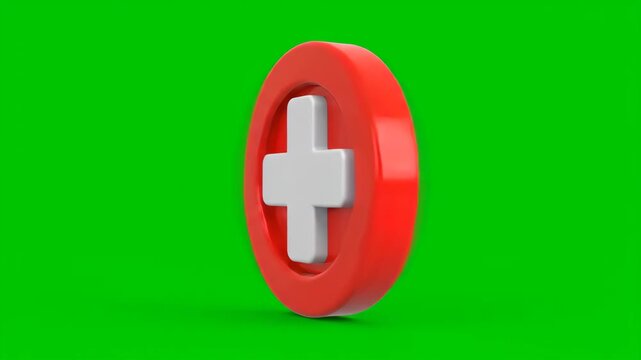 Dynamic sequence of medical cross icons appearing against vibrant green