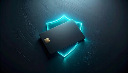 Securing your financial transactions with a digital shield, representing a contactless payment method, emphasizing the importance of data protection and safe transactions in the modern world