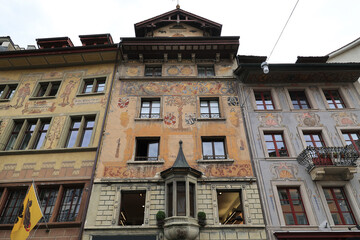Old historic house in the old town of Lucerne, Switzerland