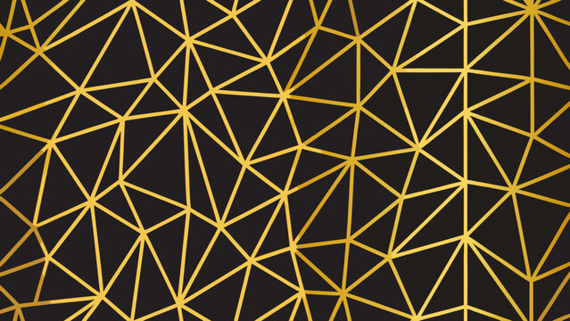 Geometric golden lines forming a complex pattern on a black background