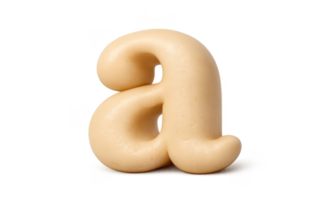 Alphabet 'a' in Beige with transparent background on black backdrop view