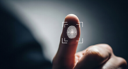 Biometric authentication with fingerprint scan on finger