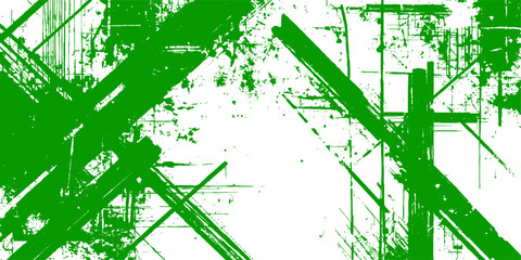 This abstract green grunge vector illustration features a textured paper pattern with geometric lines and shapes, creating a professional business background design with space for text