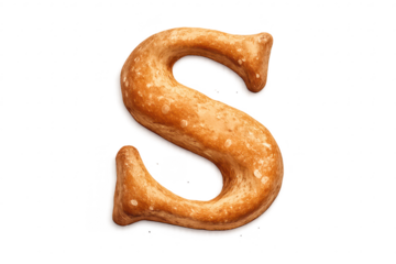 Cookie Dough Letter S on a transparent background studio shot view