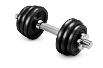 Dumbbell for weightlifting, workout on transparent background image