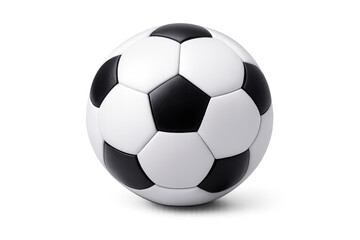 Soccer ball close-up on transparent background, for sports content.