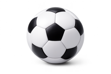 Soccer ball close-up on transparent background, for sports content.
