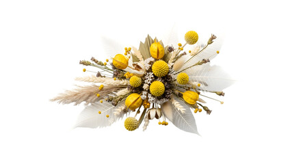 Yellow bouquet with dried stems
